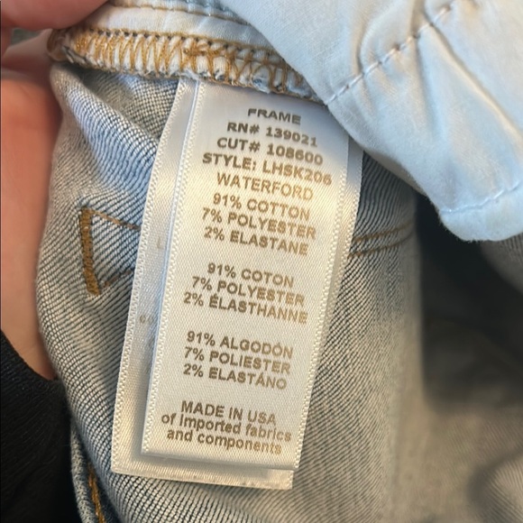 Frame Denim Blue Straight Leg Jeans with Vintage Wash - Picture 8 of 8